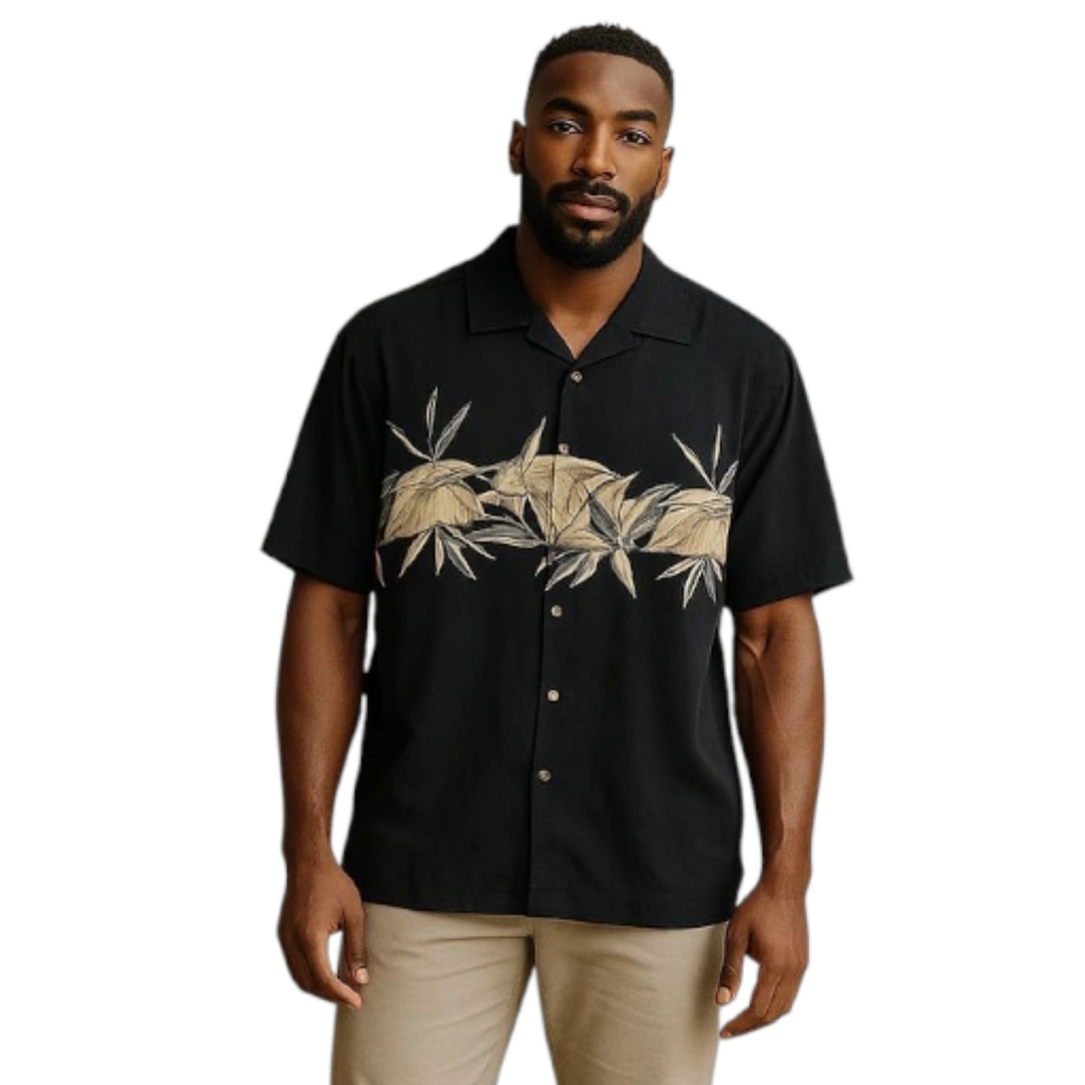 Consensus sportswear men's button short sleeve down hawaiian shirt size large